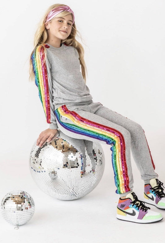 L/S RAINBOW SEQUIN TRACKSUIT
