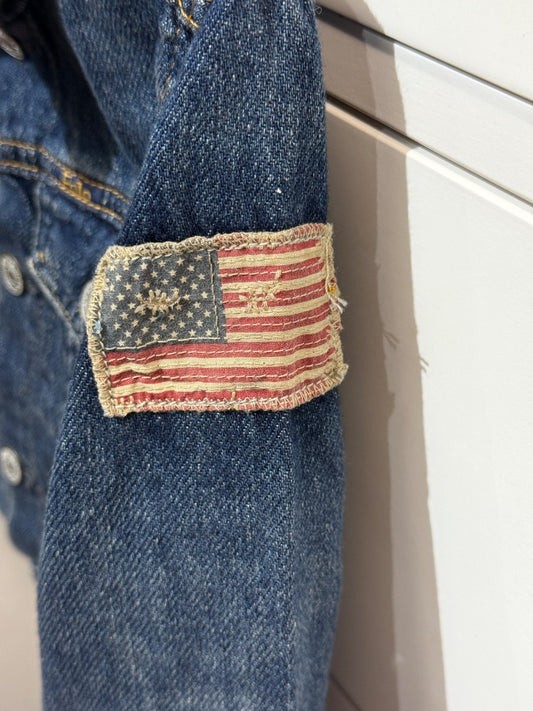 L/S AMERICAN FLAG DENIM TRUCKER JACKET