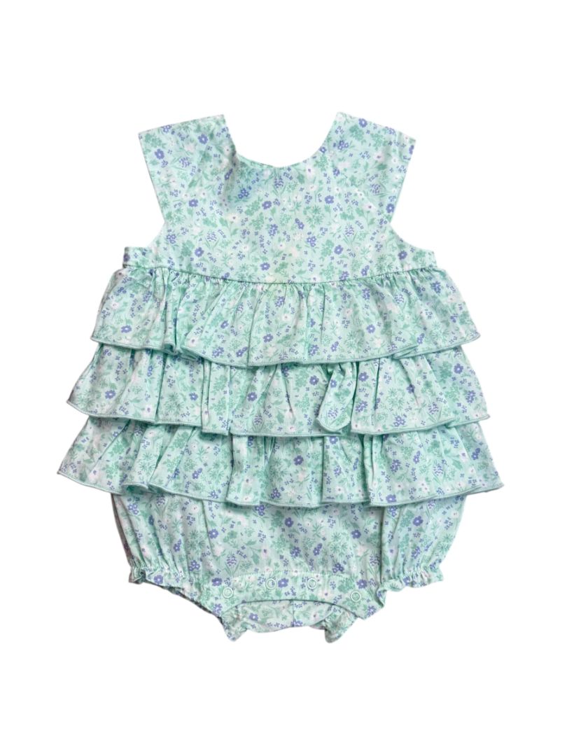 S/L FLORAL RUFFLE BUBBLE ROMPER