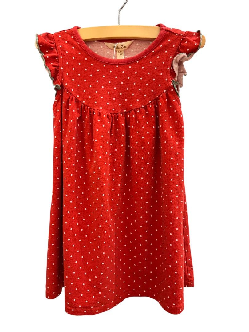 FLUTTER POLKA DOT JERSEY DRESS