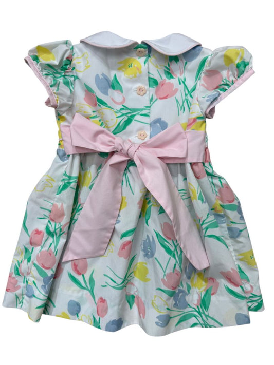 S/S ELIZABETHTOWN TULIPS CINDY LOU SASH DRESS