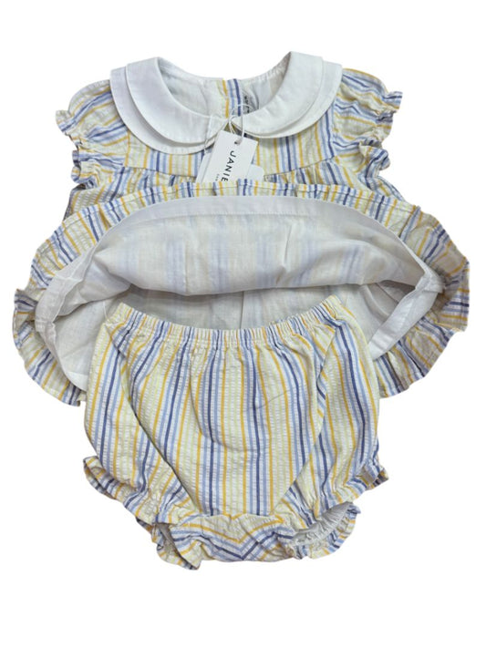 NWT S/L STRIPED SEERSUCKER TOP & BLOOMERS