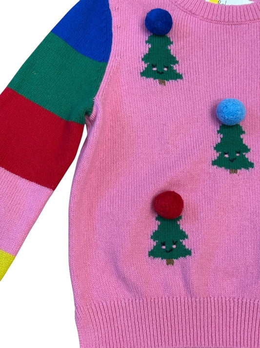 L/S CHRISTMAS TREE POM POM SWEATER