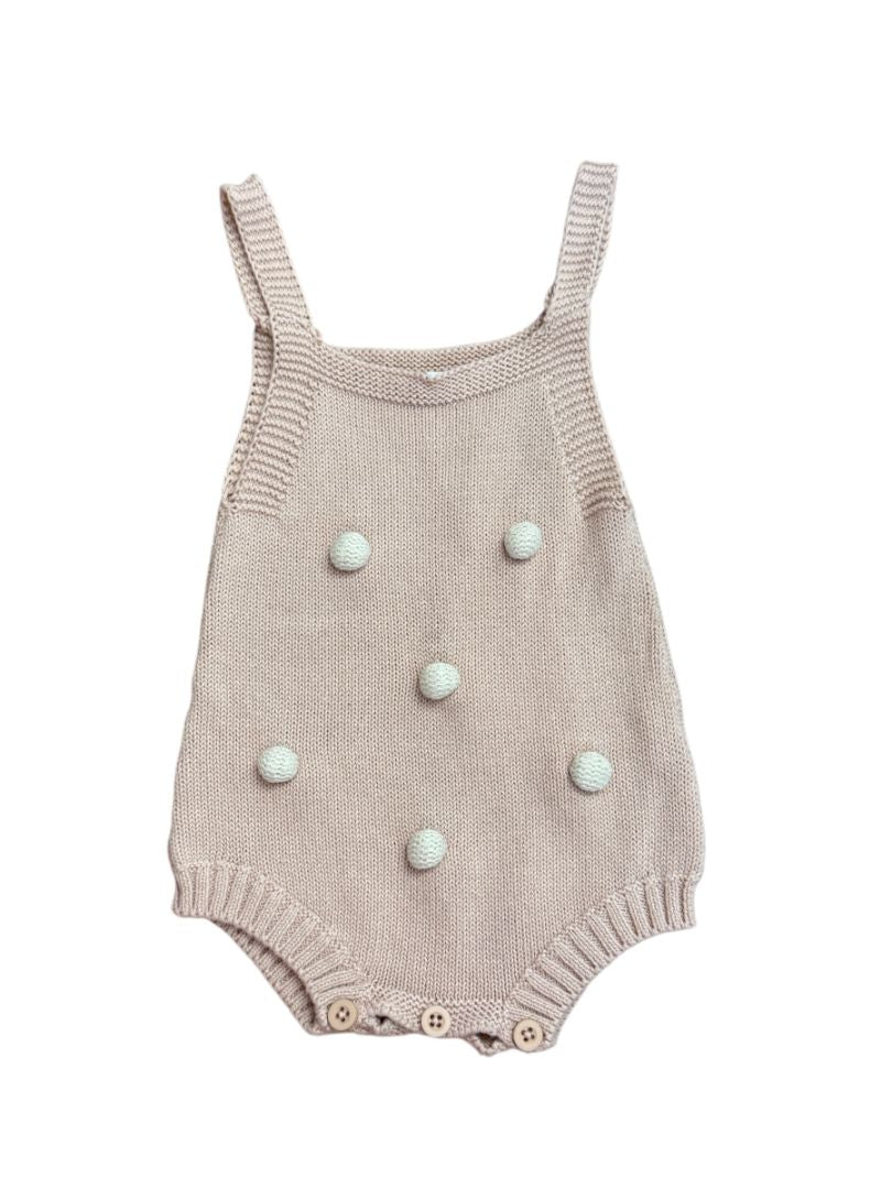 S/L POM POM KNIT ROMPER