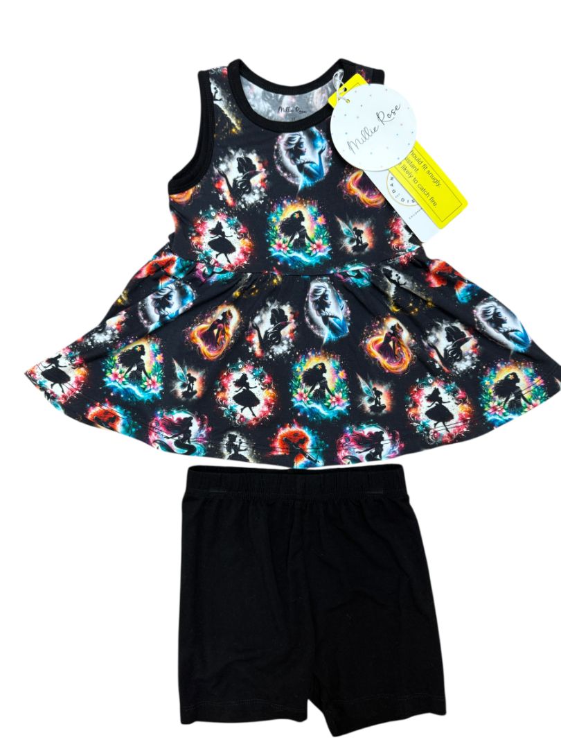 NWT S/L PRINCESSES PEPLUM & SHORTS