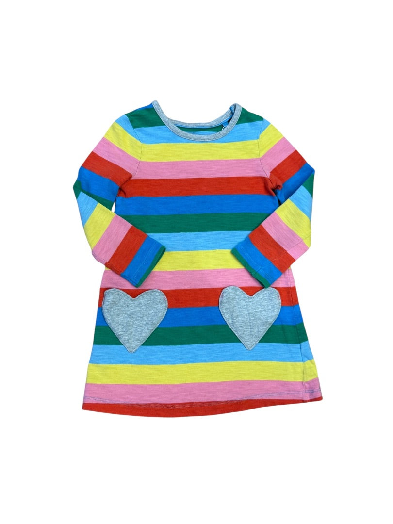 L/S RAINBOW HEART POCKET DRESS