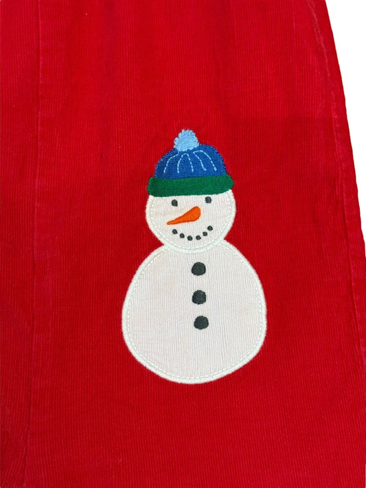 SNOWMAN CORDUROY OVERALLS