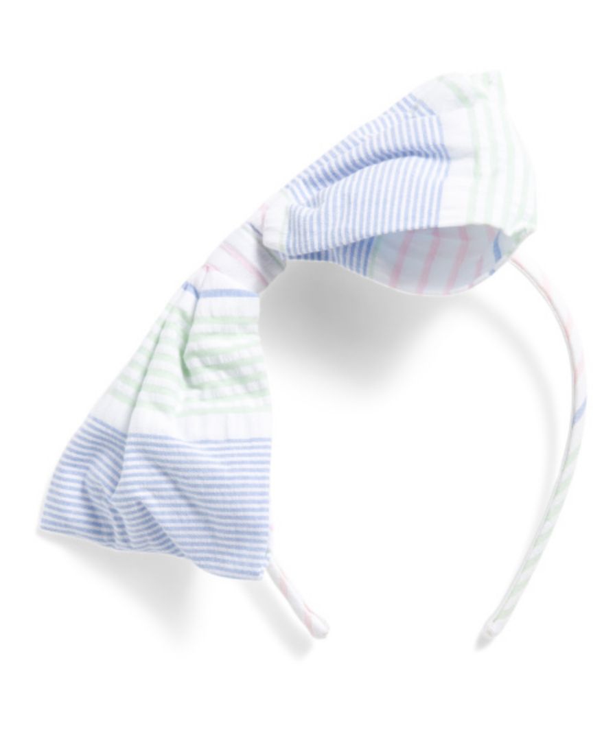 NEW SEERSUCKER BOW HEADBAND
