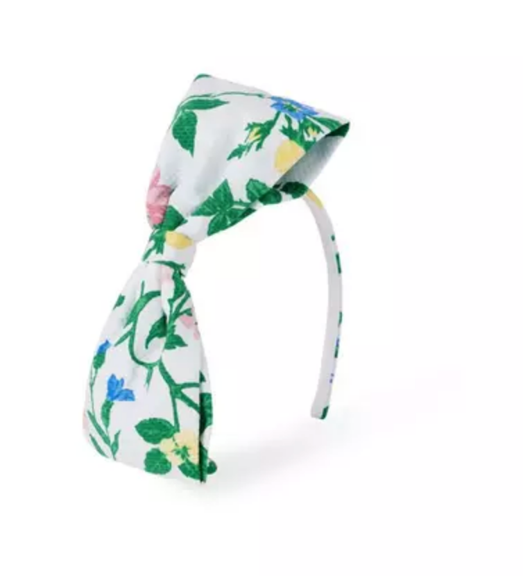 NEW FLORAL PIQUE BOW HEADBAND
