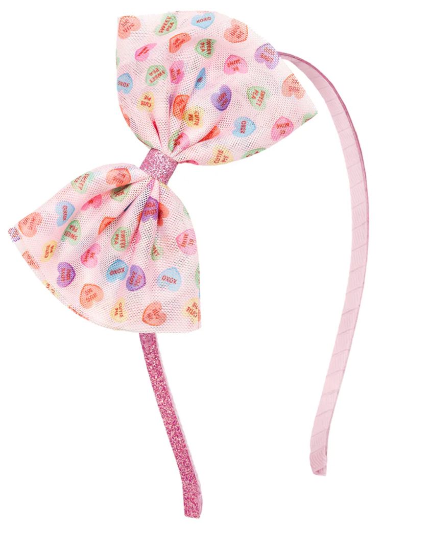 NEW CANDY HEARTS BOW HEADBAND