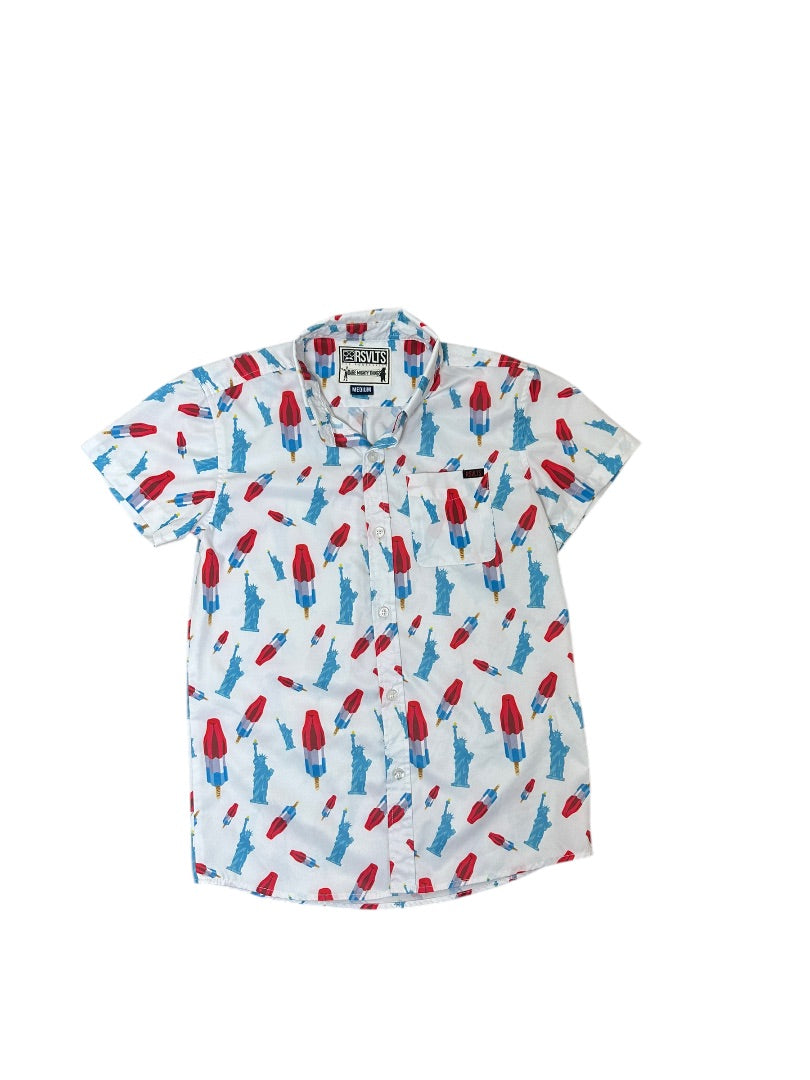 S/S BOMB POP BUTTON DOWN
