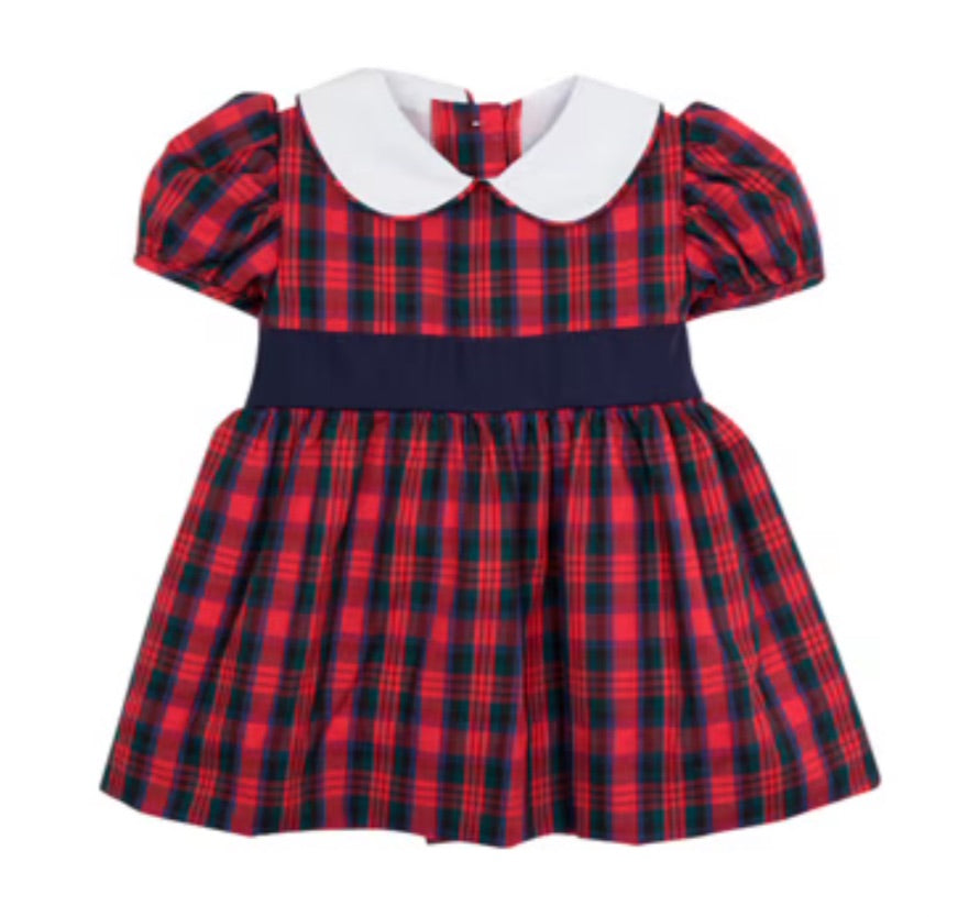 S/S PELHAM MANOR PLAID CINDY LOU SASH DRESS