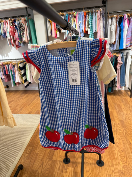 FLUTTER GINGHAM APPLE DRESS