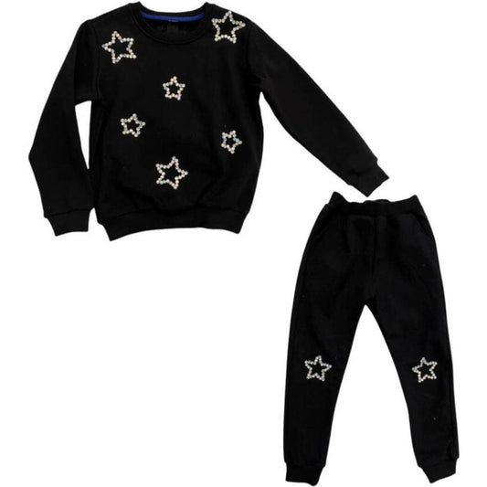 L/S RHINESTONE STAR SWEATSHIRT & SWEATPANTS