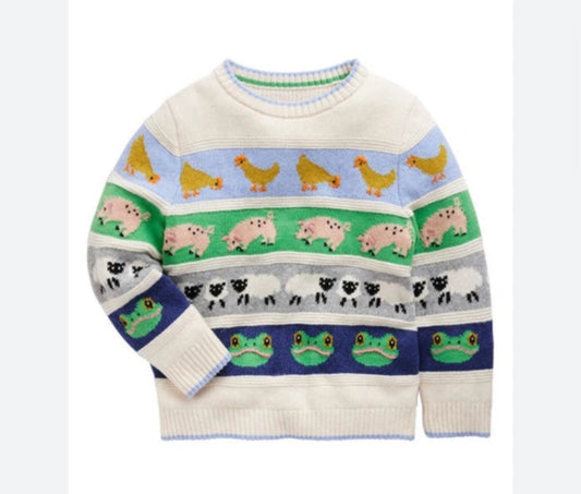 L/S FAIR ISLE FARM ANIMAL SWEATER