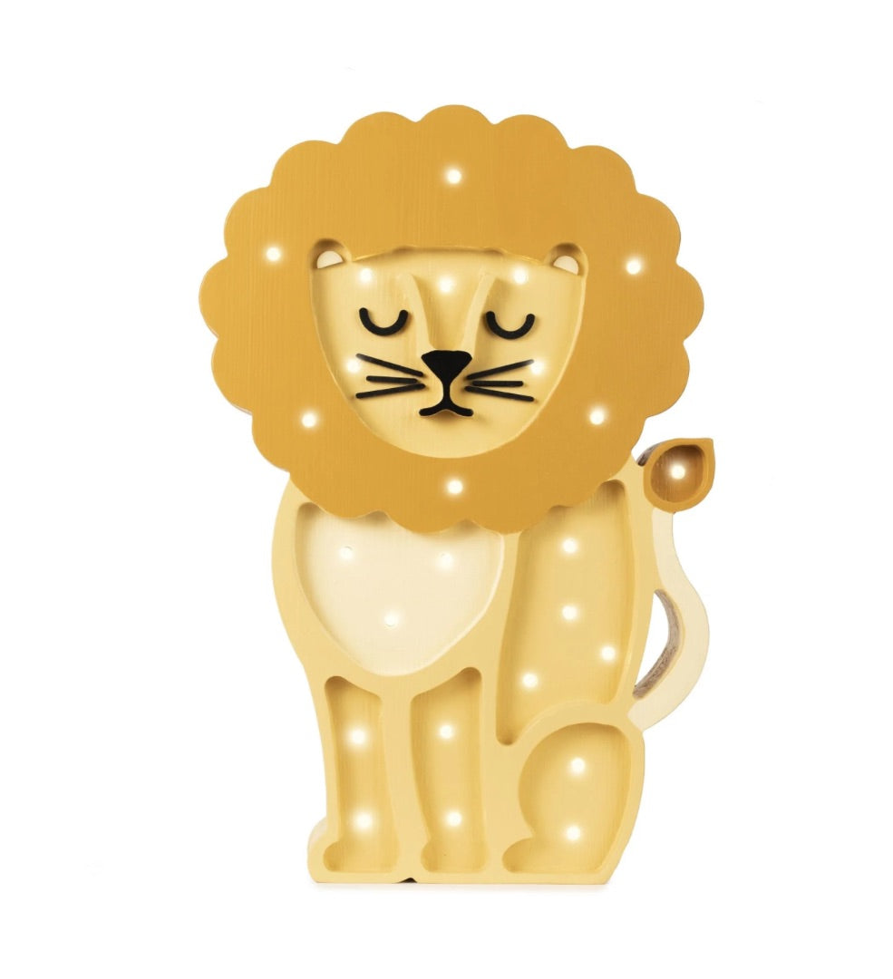 WOODEN LION LAMP (RET $255)