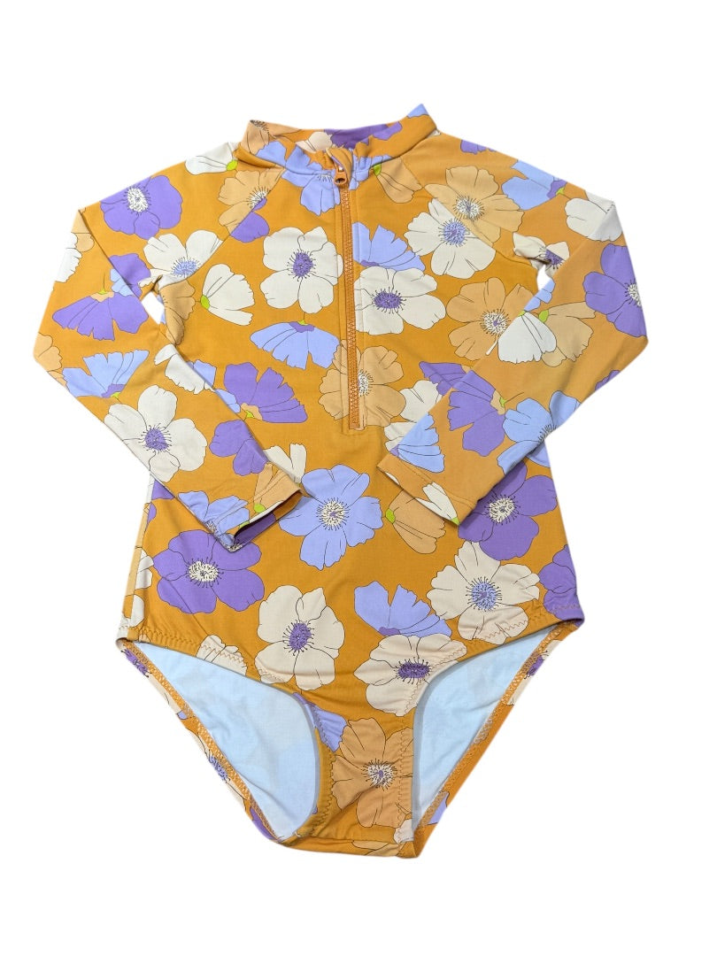 L/S RETRO FLORAL ZIP 1-PC