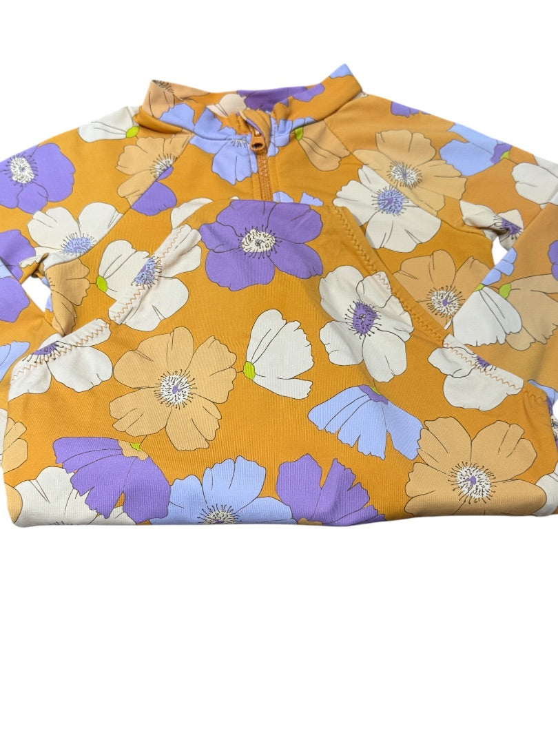 L/S RETRO FLORAL ZIP 1-PC
