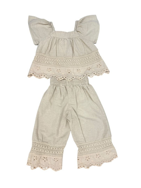 S/S EYELET TOP & PANTS