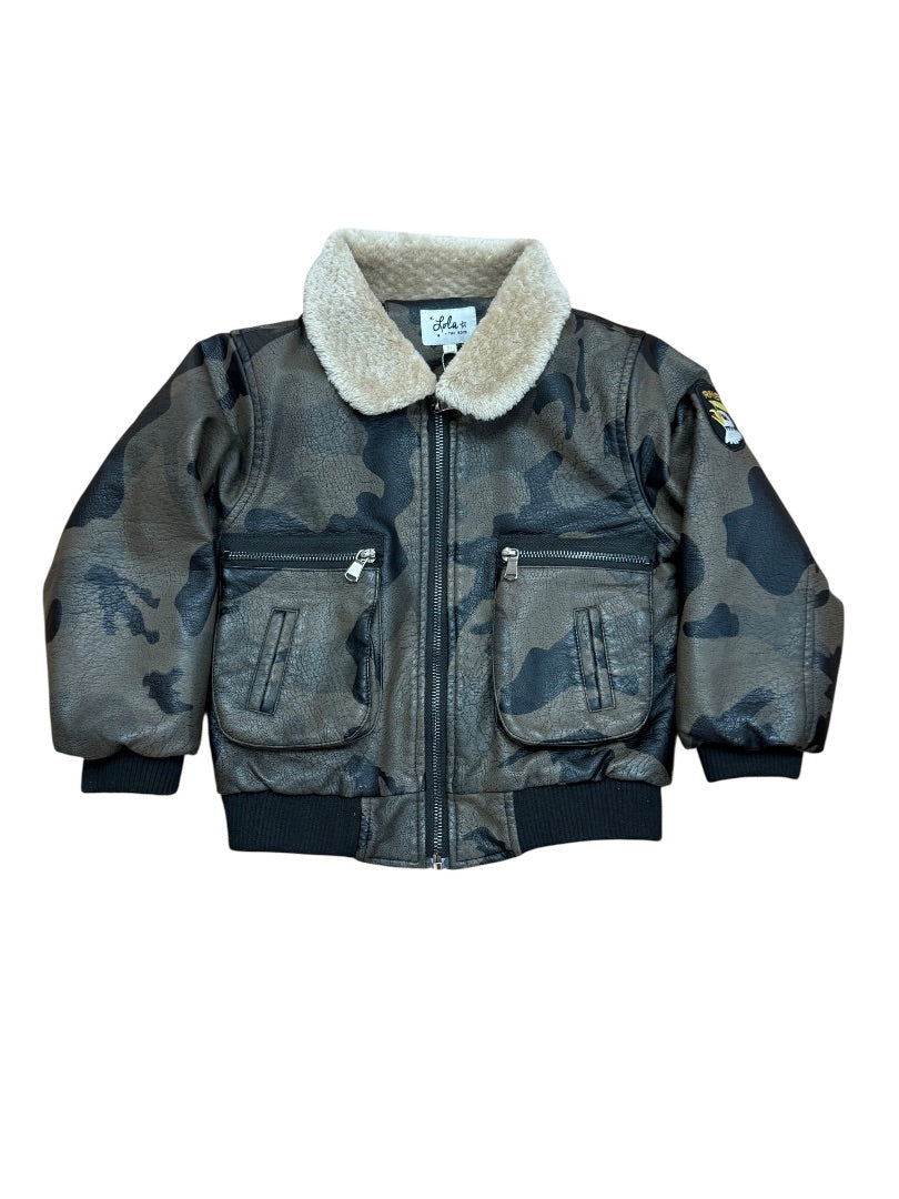 L/S CAMOUFLAGE ZIP BOMBER JACKET