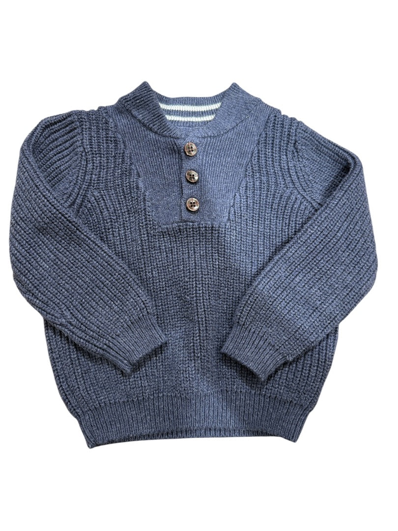L/S KNIT BUTTON SWEATER