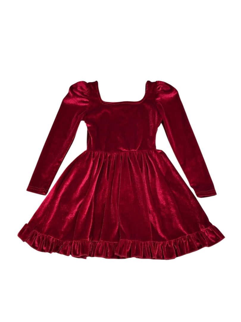 L/S VELVET TWIRL DRESS