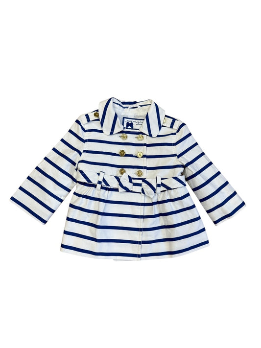 L/S STRIPED TRENCH COAT