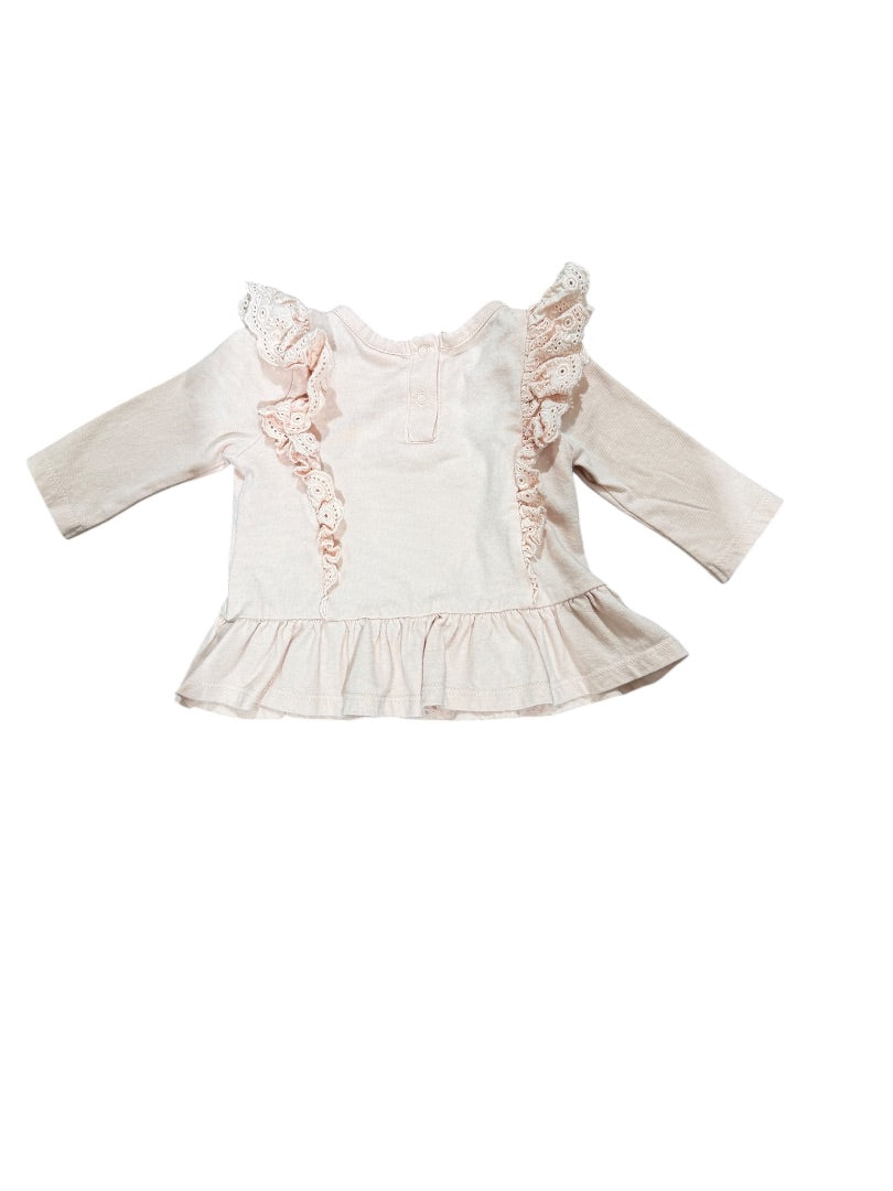 L/S EYELET RUFFLE TOP & FLORAL LEGGINGS