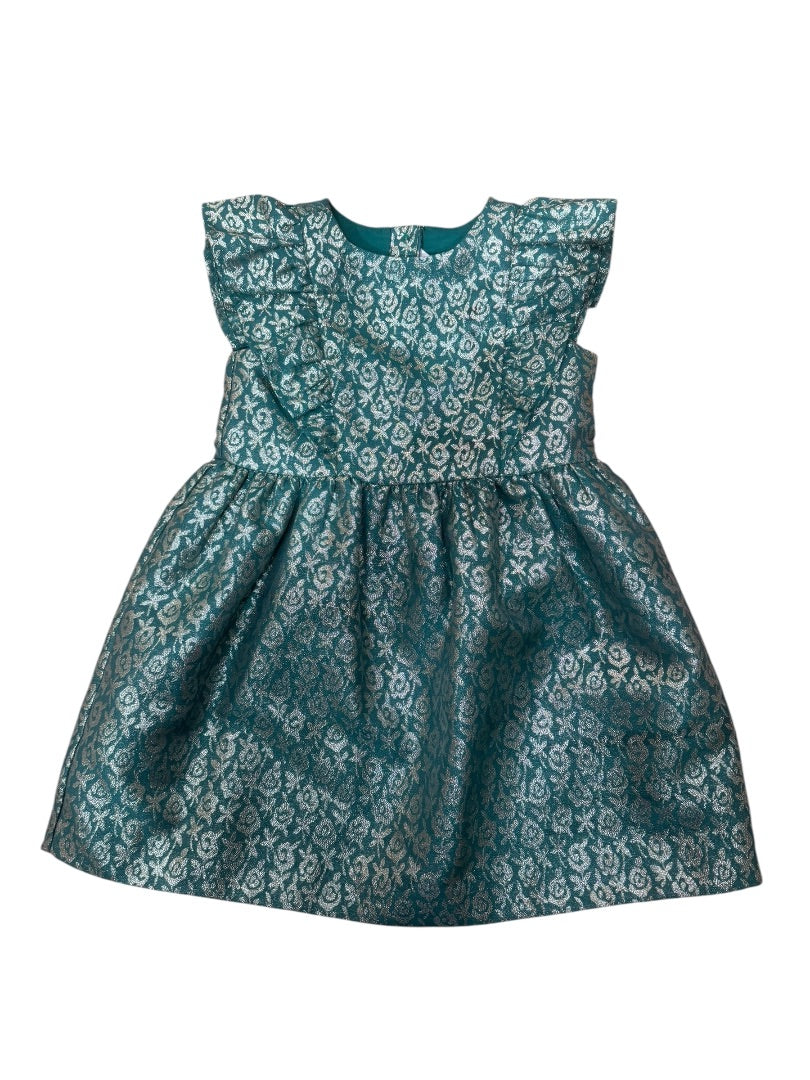 FLUTTER METALLIC ROSE DRESS