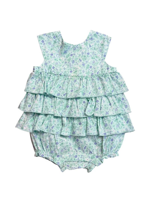 S/L FLORAL RUFFLE BUBBLE ROMPER
