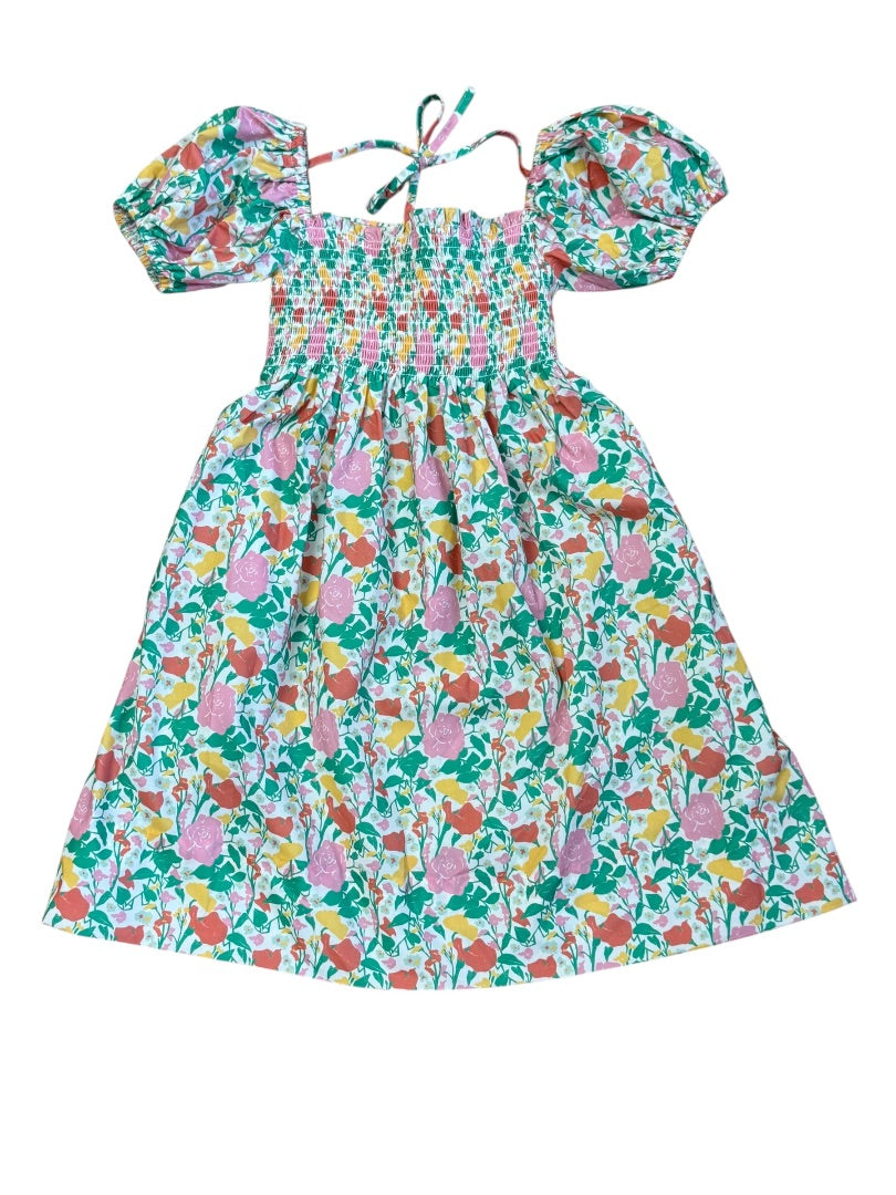 NEW PUFF SLEEVE FLORAL SMOCKED DRESS