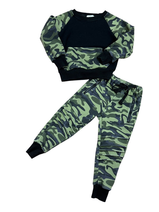 L/S CAMOUFLAGE PULLOVER & SWEATPANTS