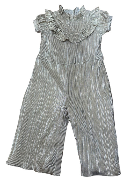 S/S METALLIC RUFFLE ROMPER