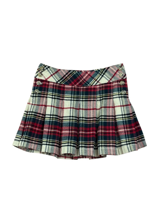 PLAID PLEATED FLANNEL SKIRT