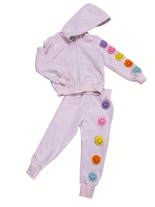 L/S SMILEY FACE ZIP HOODIE & SWEATPANTS