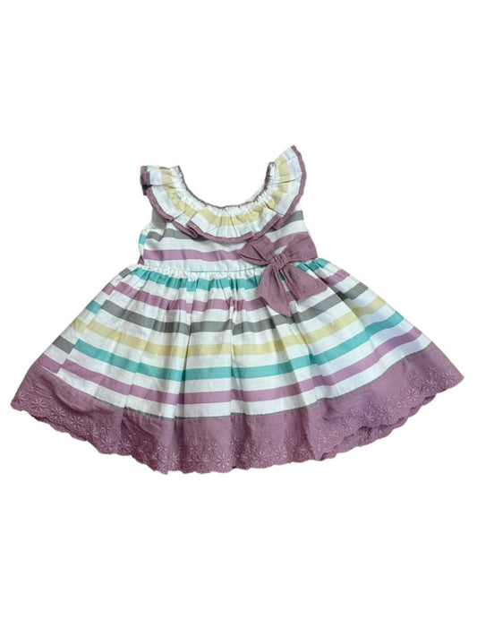 S/L STRIPED BOW DRESS