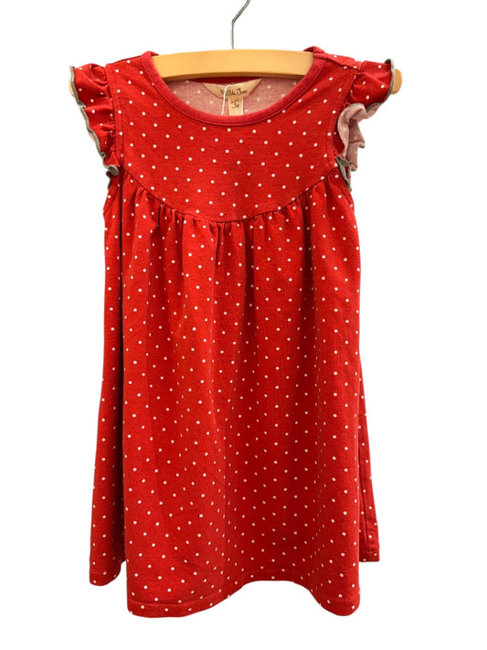 FLUTTER POLKA DOT JERSEY DRESS