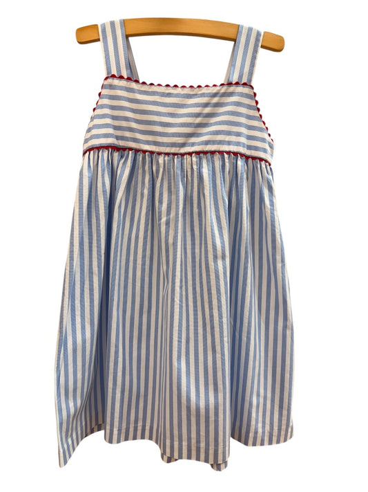 S/L STRIPED RIC RAC TRIM DRESS