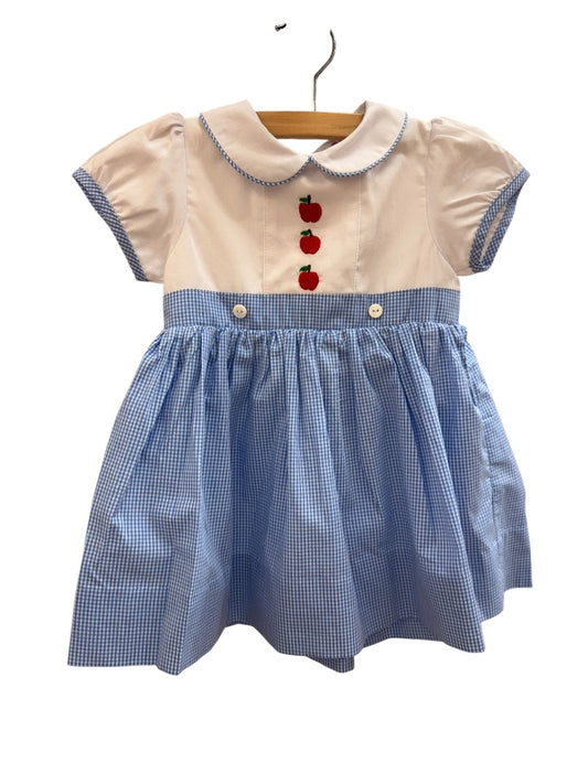 S/S APPLES GINGHAM DRESS