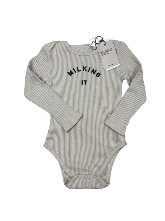 NEW L/S "MILKING IT" RIBBED BODYSUIT