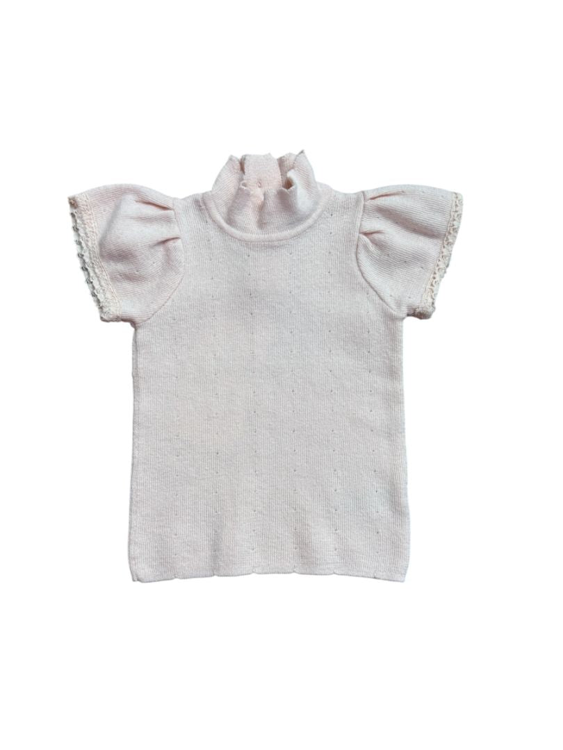 S/S POINTELLE KNIT TOP