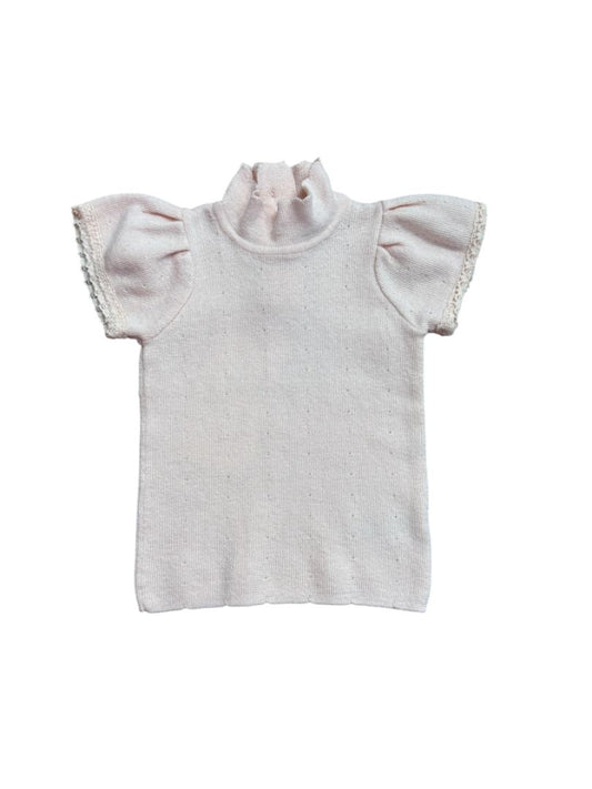 S/S POINTELLE KNIT TOP