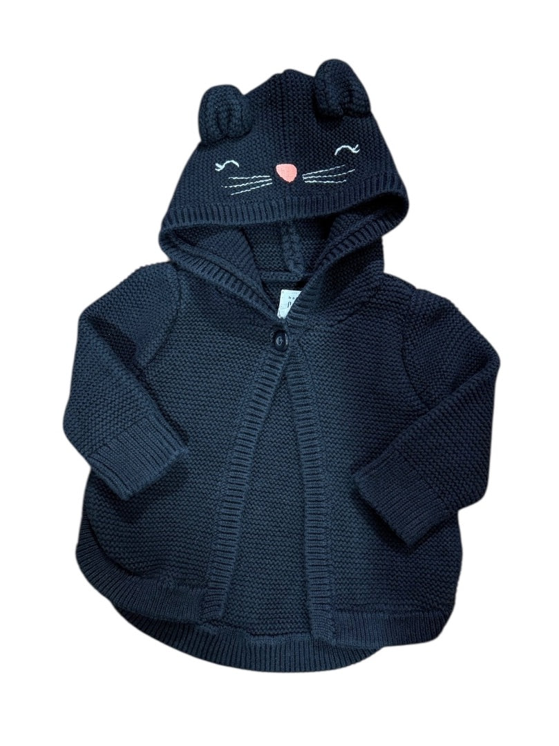 L/S CAT EARS KNIT HOODED CARDIGAN