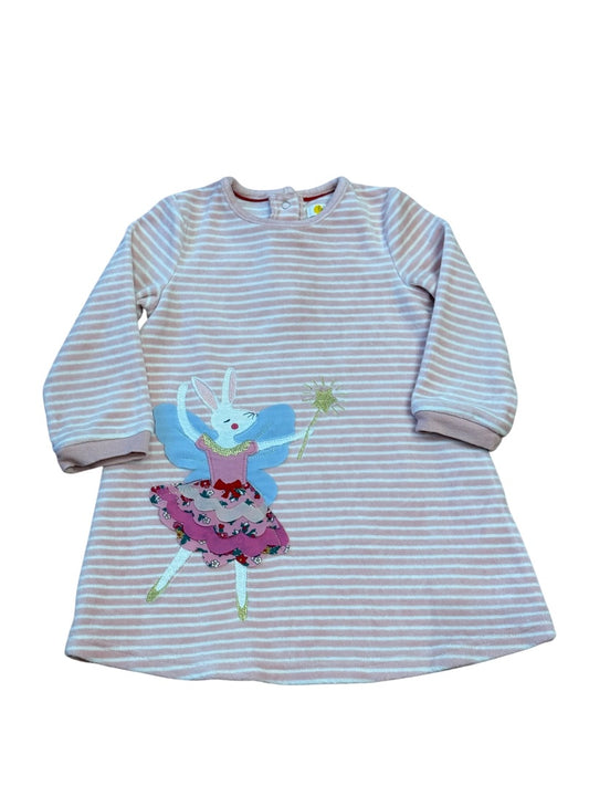 L/S BUNNY BALLERINA VELOUR DRESS
