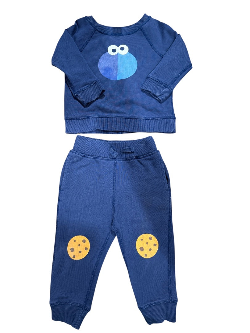 L/S COOKIE MONSTER SWEATSHIRT & JOGGERS