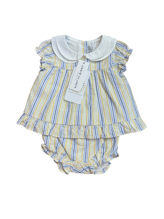 NWT S/L STRIPED SEERSUCKER TOP & BLOOMERS