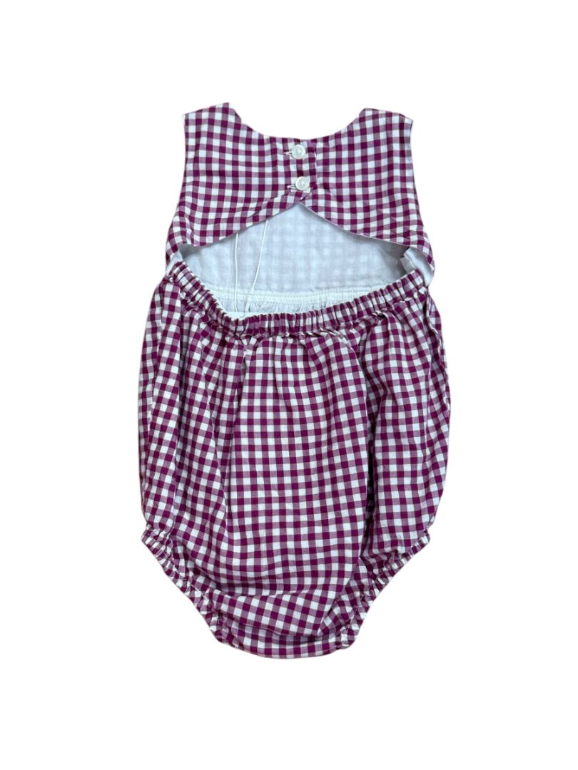 S/L GINGHAM BUBBLE ROMPER