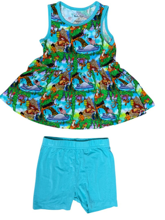 S/L JUNGLE BOOK PEPLUM TANK & SHORTS