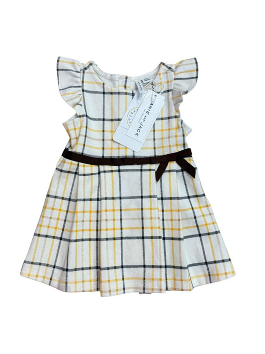 NEW FLUTTER SLEEVE PLAID BOW DRESS