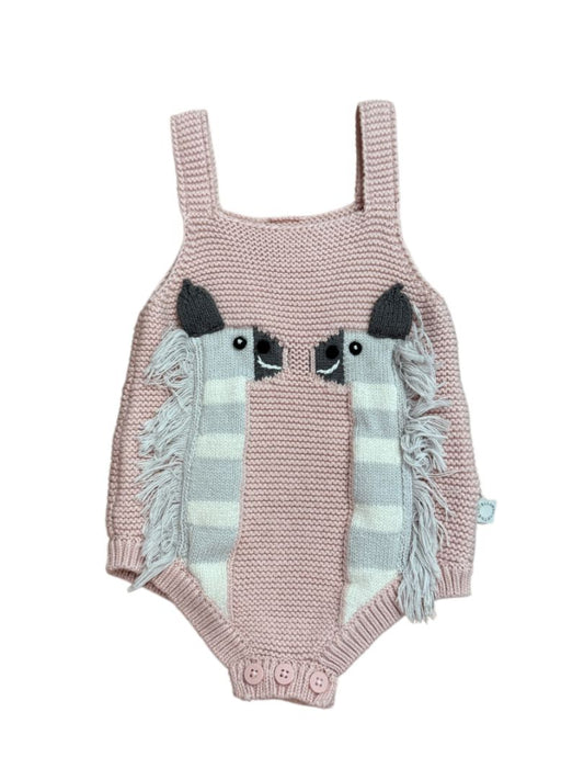 S/L ZEBRA KNIT ROMPER